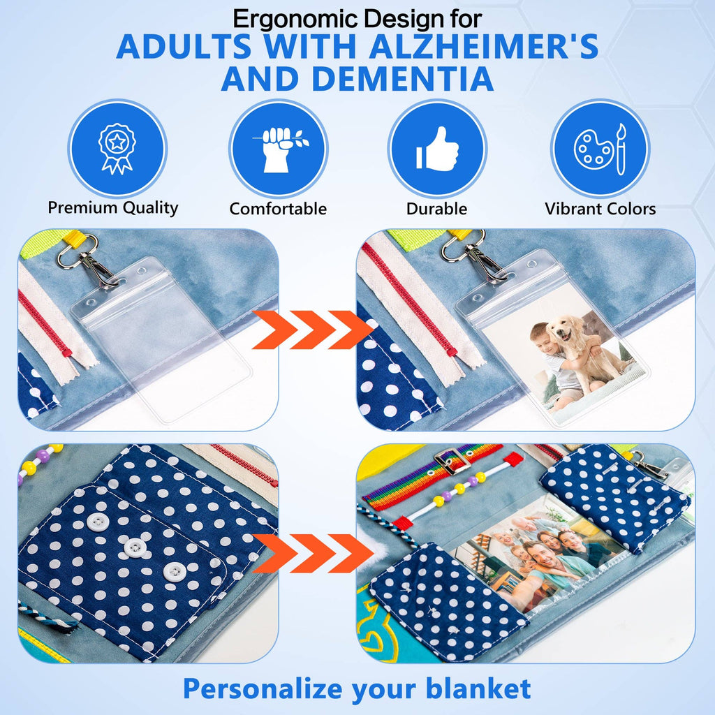 Fidget Blanket for Adults with Dementia & Alzheimer's