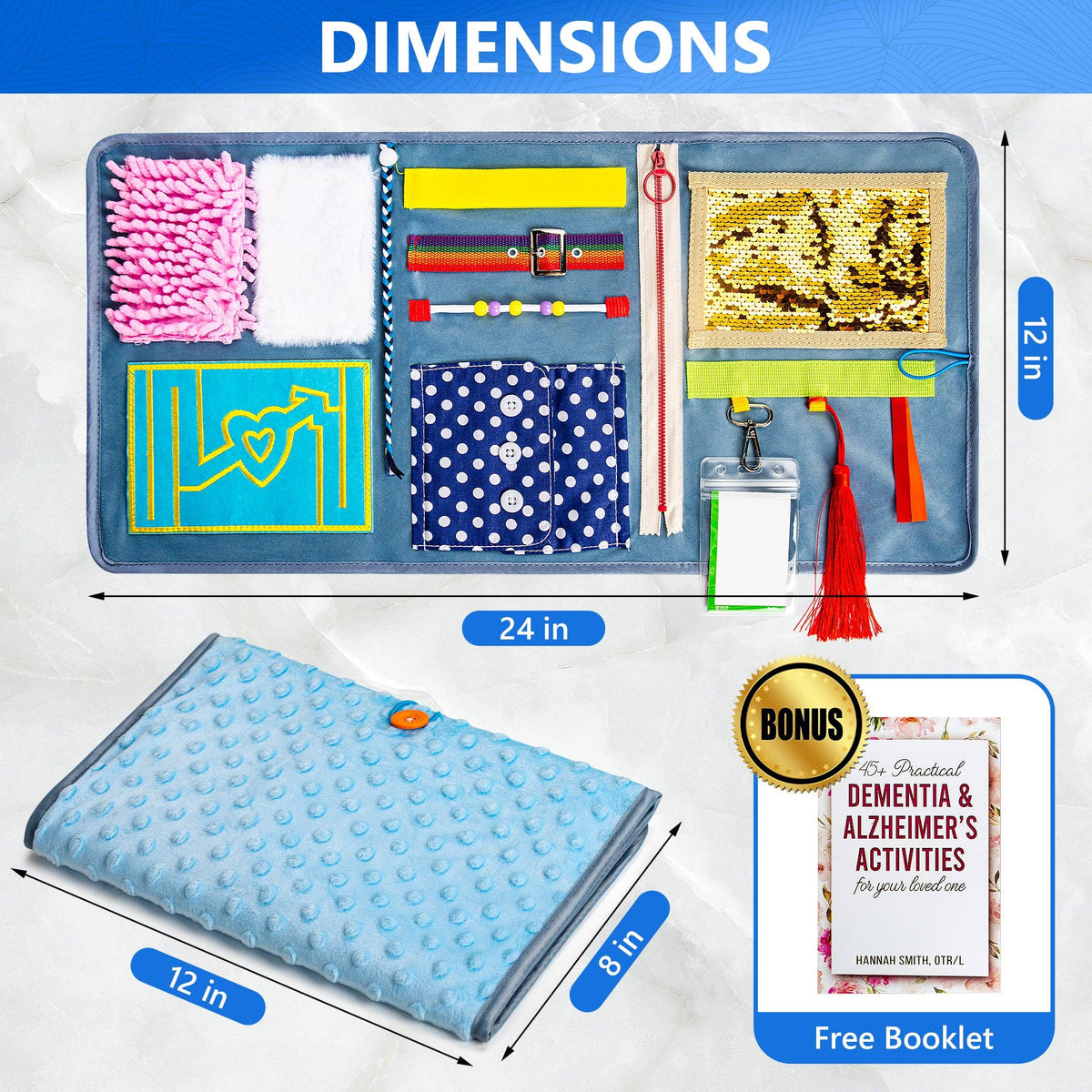 Fidget Blanket for Adults with Dementia & Alzheimer's