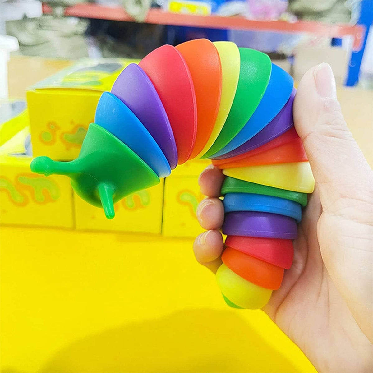 Rainbow Sensory Fidget Slug Kids Toys- Assorted