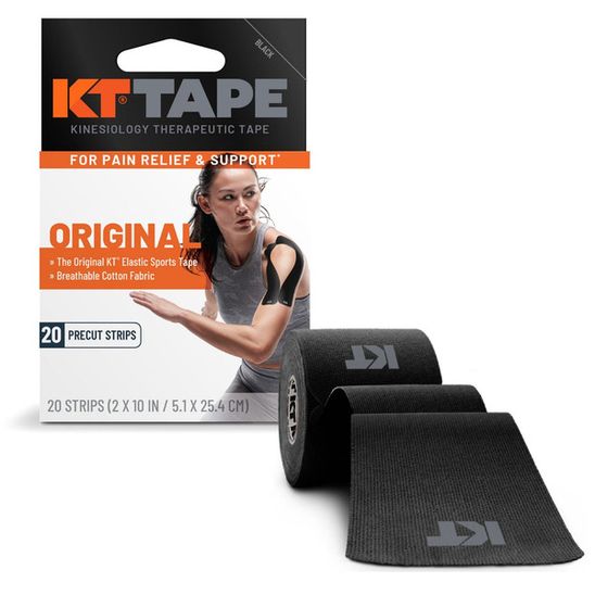 Strengthtape Kinesiology Tape Black 5.00 Size 20 Pre-Cut Strips