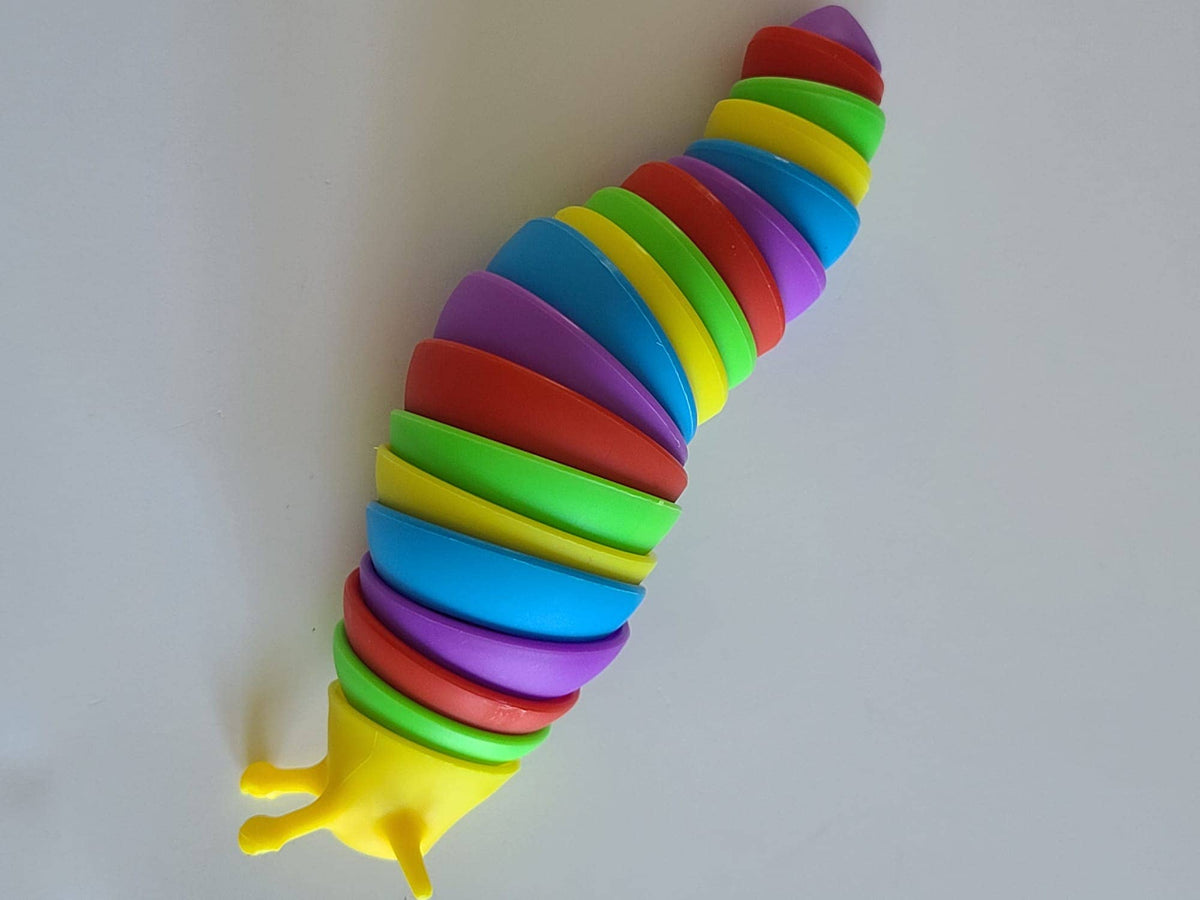 Rainbow Sensory Fidget Slug Kids Toys- Assorted