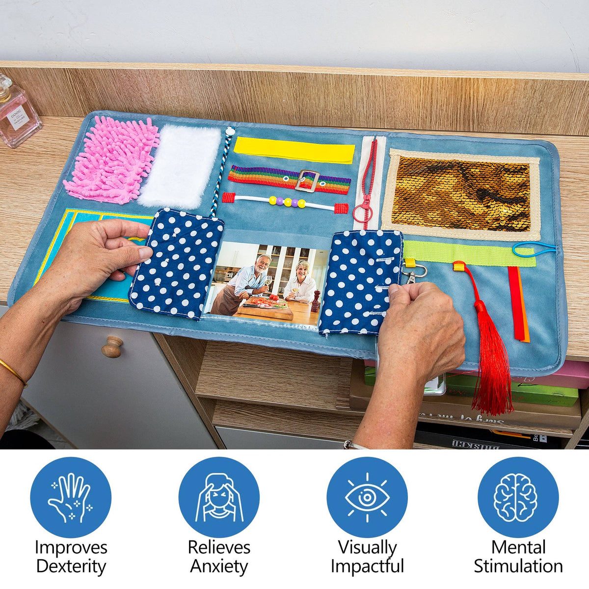 Fidget Blanket for Adults with Dementia & Alzheimer's